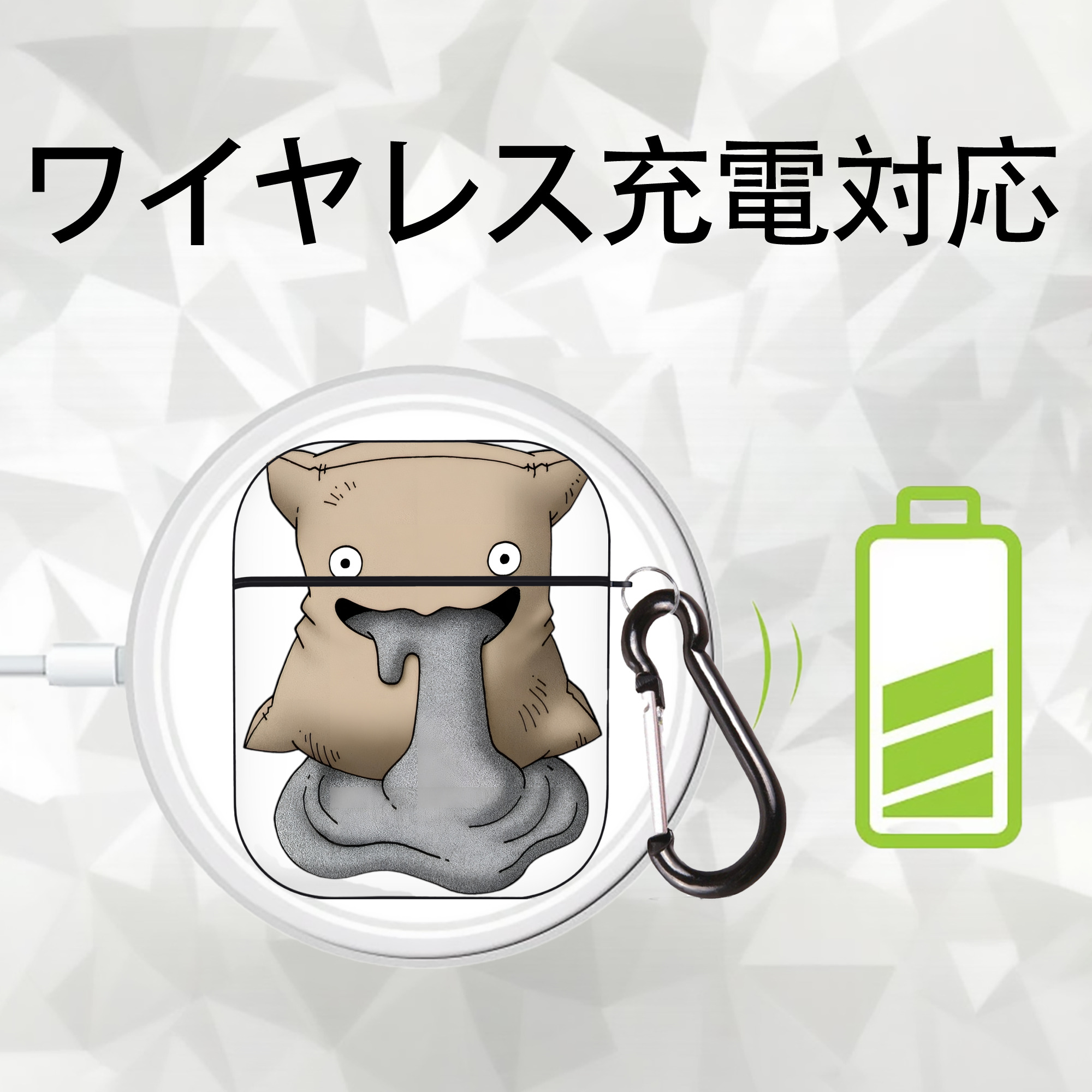 ドラゴンクエスト Doragon Kuesuto Dragon Quest AirPods 第2世代保護ケース ハードシェル ブラック 耐衝撃・防指紋・カラビナ付き