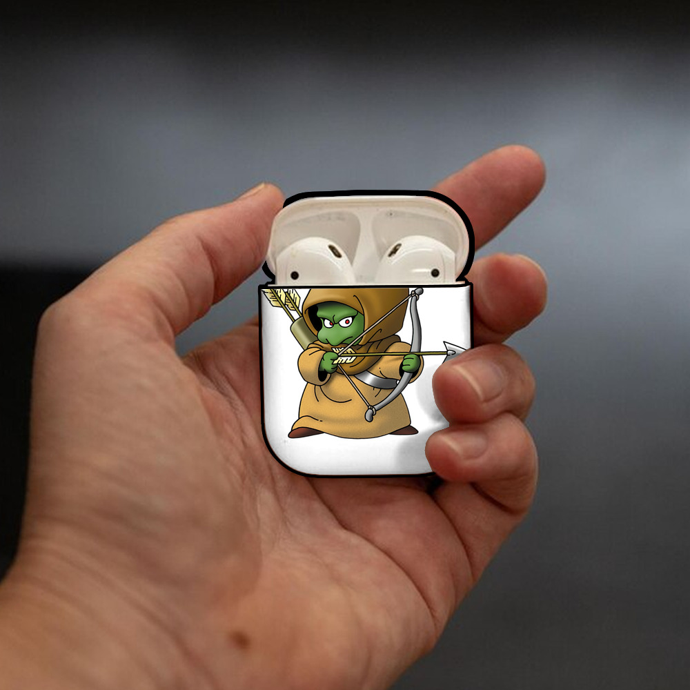 ドラゴンクエスト Doragon Kuesuto Dragon Quest AirPods 第2世代保護ケース ハードシェル ブラック 耐衝撃・防指紋・カラビナ付き