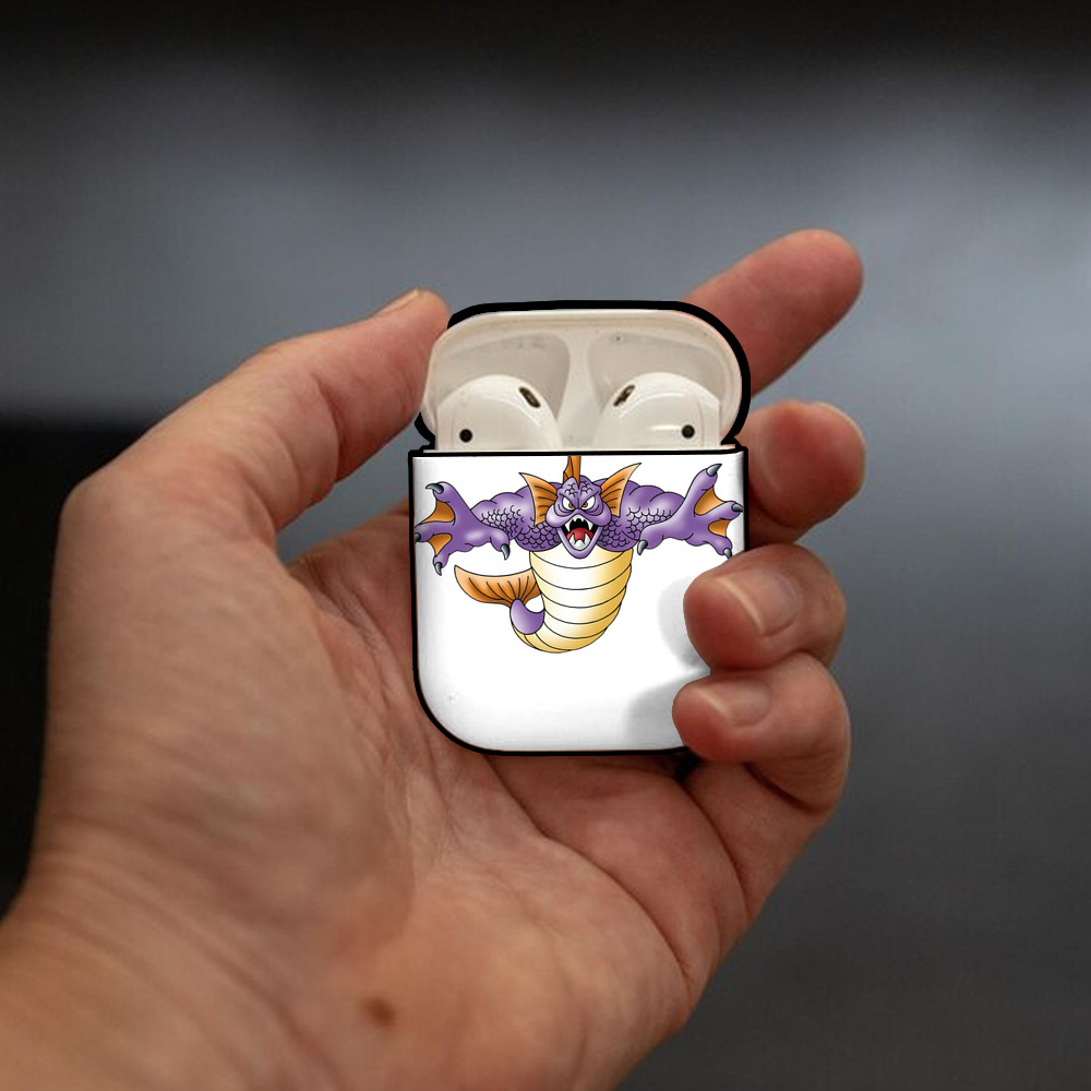 ドラゴンクエスト Doragon Kuesuto Dragon Quest AirPods 第2世代保護ケース ハードシェル ブラック 耐衝撃・防指紋・カラビナ付き