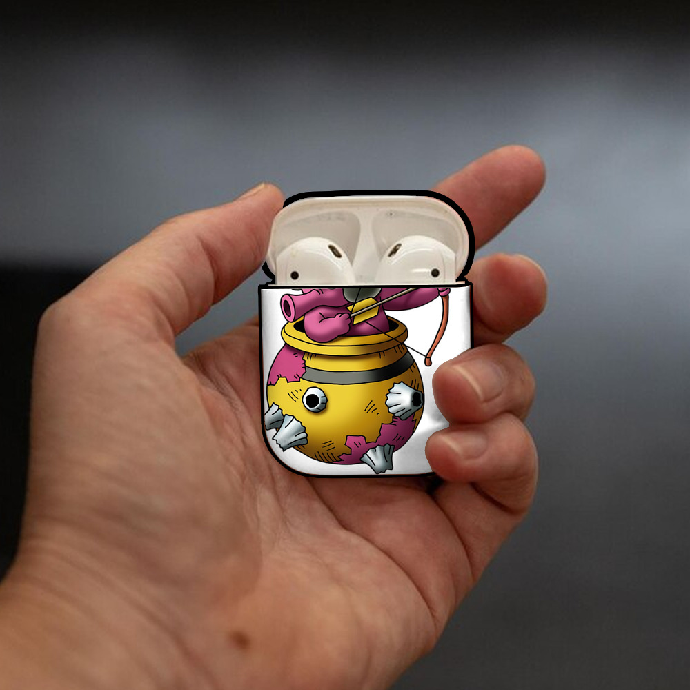ドラゴンクエスト Doragon Kuesuto Dragon Quest AirPods 第2世代保護ケース ハードシェル ブラック 耐衝撃・防指紋・カラビナ付き