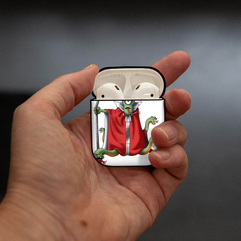 ドラゴンクエスト Doragon Kuesuto Dragon Quest AirPods 第2世代保護ケース ハードシェル ブラック 耐衝撃・防指紋・カラビナ付き