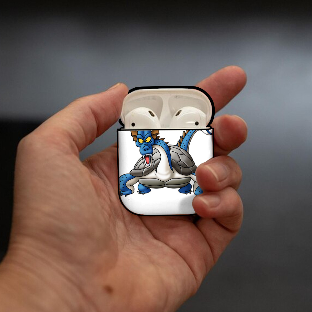 ドラゴンクエスト Doragon Kuesuto Dragon Quest AirPods 第2世代保護ケース ハードシェル ブラック 耐衝撃・防指紋・カラビナ付き