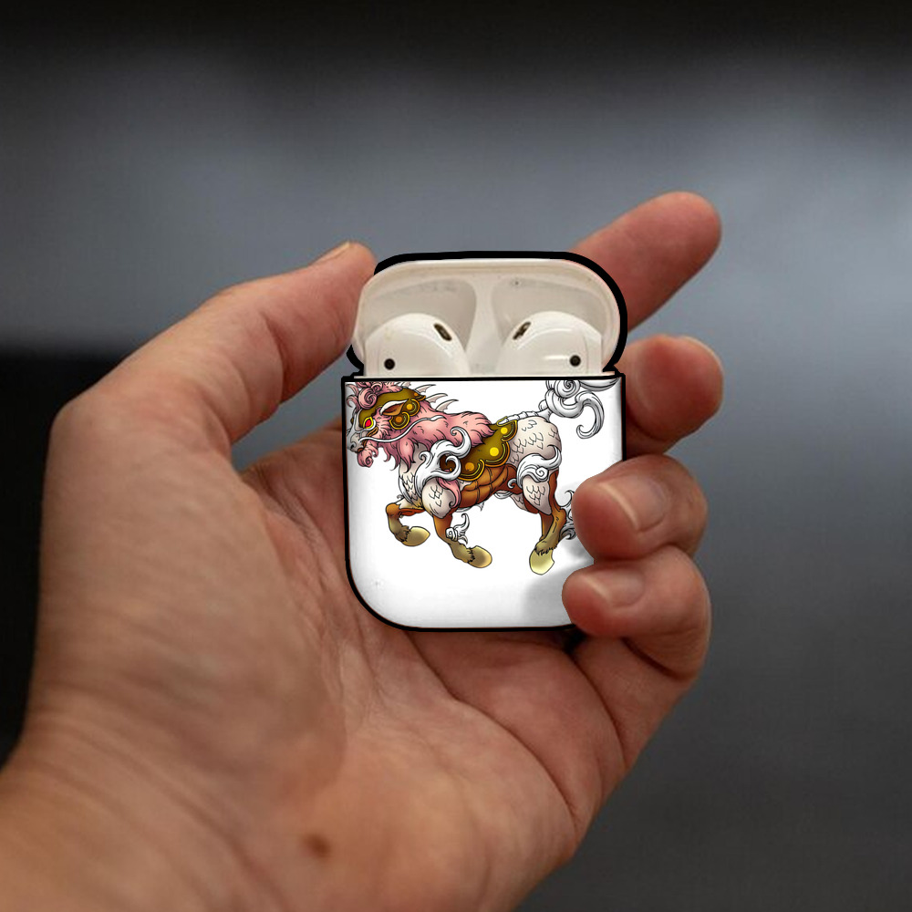 ドラゴンクエスト Doragon Kuesuto Dragon Quest AirPods 第2世代保護ケース ハードシェル ブラック 耐衝撃・防指紋・カラビナ付き