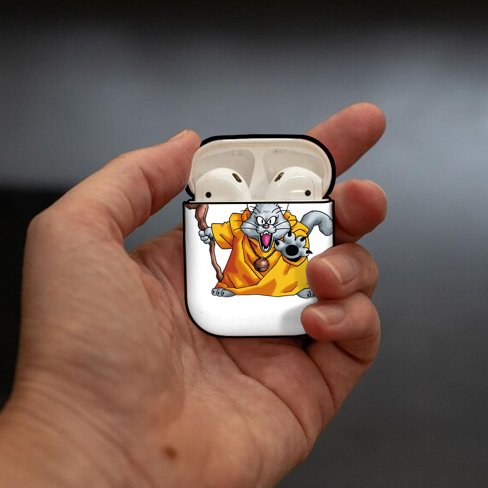 ドラゴンクエスト Doragon Kuesuto Dragon Quest AirPods 第2世代保護ケース ハードシェル ブラック 耐衝撃・防指紋・カラビナ付き