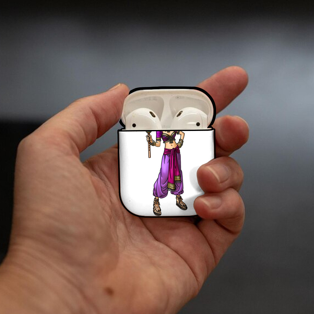ドラゴンクエスト Doragon Kuesuto Dragon Quest AirPods 第2世代保護ケース ハードシェル ブラック 耐衝撃・防指紋・カラビナ付き