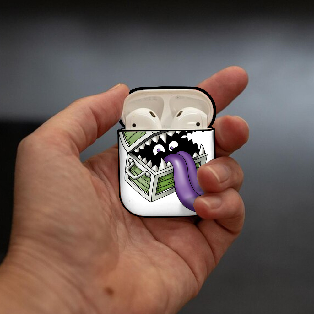 ドラゴンクエスト Doragon Kuesuto Dragon Quest AirPods 第2世代保護ケース ハードシェル ブラック 耐衝撃・防指紋・カラビナ付き