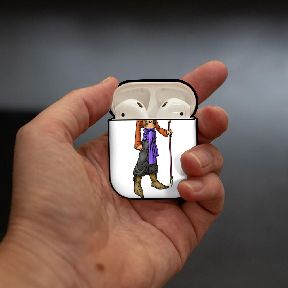 ドラゴンクエスト Doragon Kuesuto Dragon Quest AirPods 第2世代保護ケース ハードシェル ブラック 耐衝撃・防指紋・カラビナ付き