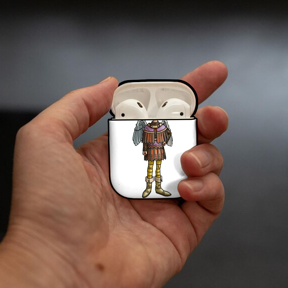 ドラゴンクエスト Doragon Kuesuto Dragon Quest AirPods 第2世代保護ケース ハードシェル ブラック 耐衝撃・防指紋・カラビナ付き