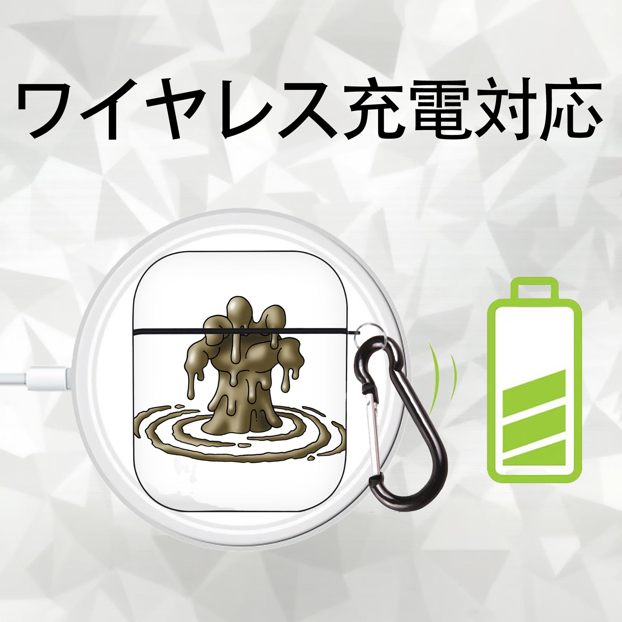 ドラゴンクエスト Doragon Kuesuto Dragon Quest AirPods 第2世代保護ケース ハードシェル ブラック 耐衝撃・防指紋・カラビナ付き