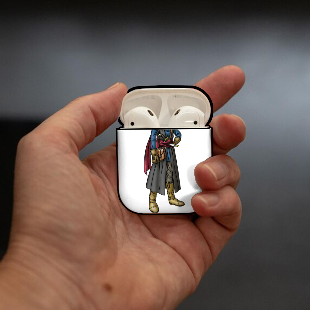 ドラゴンクエスト Doragon Kuesuto Dragon Quest AirPods 第2世代保護ケース ハードシェル ブラック 耐衝撃・防指紋・カラビナ付き
