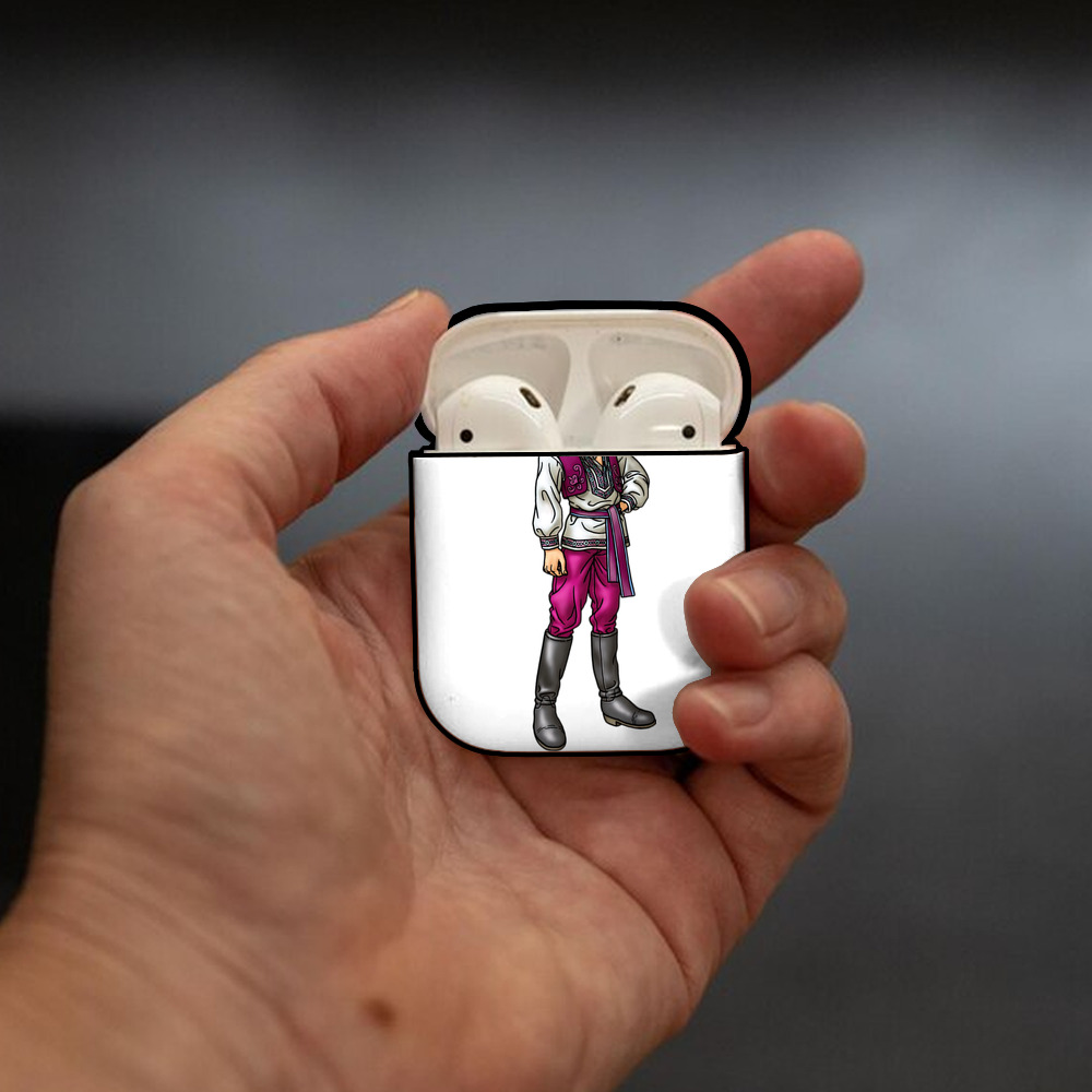 ドラゴンクエスト Doragon Kuesuto Dragon Quest AirPods 第2世代保護ケース ハードシェル ブラック 耐衝撃・防指紋・カラビナ付き
