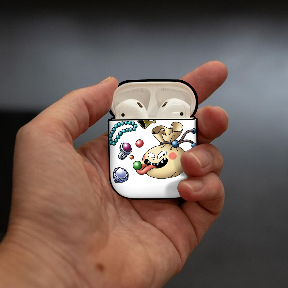 ドラゴンクエスト Doragon Kuesuto Dragon Quest AirPods 第2世代保護ケース ハードシェル ブラック 耐衝撃・防指紋・カラビナ付き