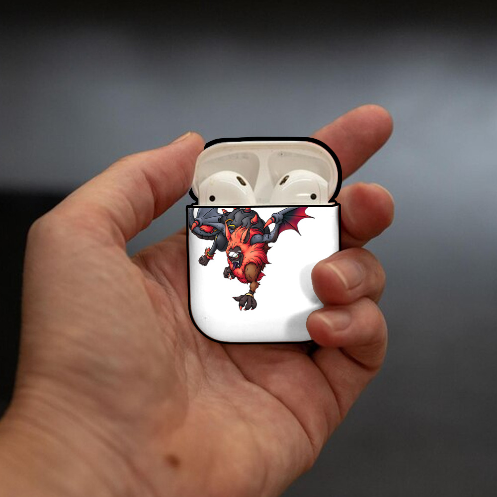 ドラゴンクエスト Doragon Kuesuto Dragon Quest AirPods 第2世代保護ケース ハードシェル ブラック 耐衝撃・防指紋・カラビナ付き