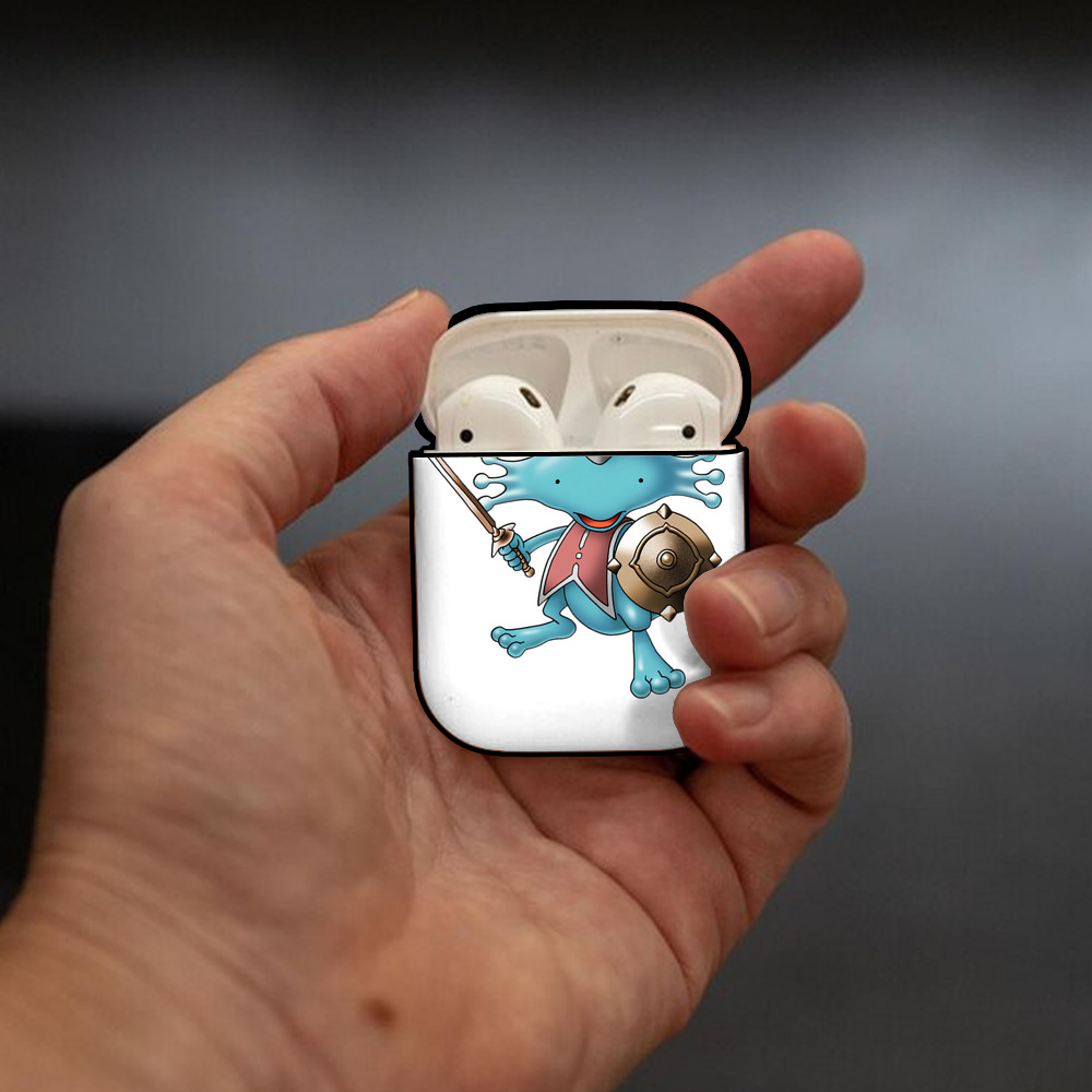 ドラゴンクエスト Doragon Kuesuto Dragon Quest AirPods 第2世代保護ケース ハードシェル ブラック 耐衝撃・防指紋・カラビナ付き