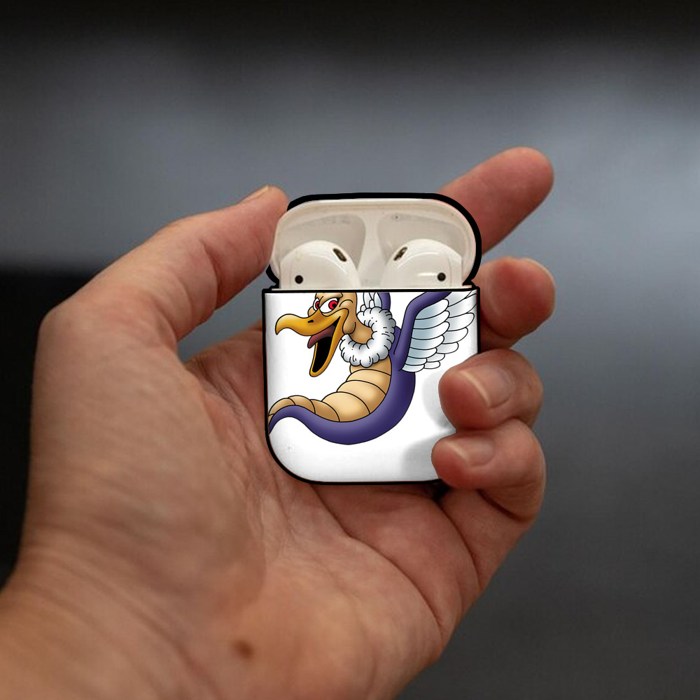 ドラゴンクエスト Doragon Kuesuto Dragon Quest AirPods 第2世代保護ケース ハードシェル ブラック 耐衝撃・防指紋・カラビナ付き
