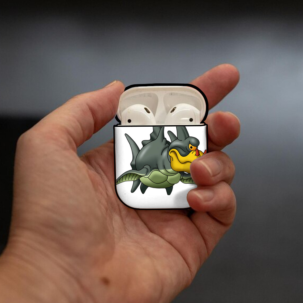 ドラゴンクエスト Doragon Kuesuto Dragon Quest AirPods 第2世代保護ケース ハードシェル ブラック 耐衝撃・防指紋・カラビナ付き