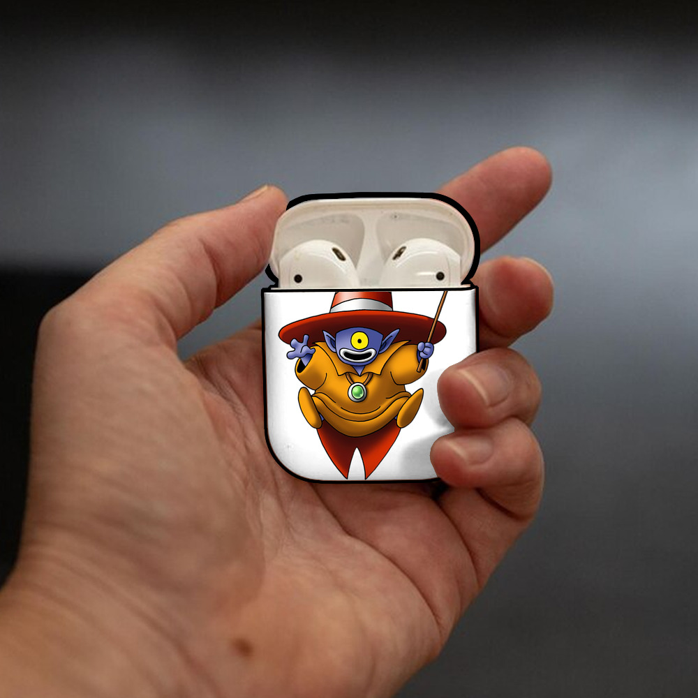 ドラゴンクエスト Doragon Kuesuto Dragon Quest AirPods 第2世代保護ケース ハードシェル ブラック 耐衝撃・防指紋・カラビナ付き