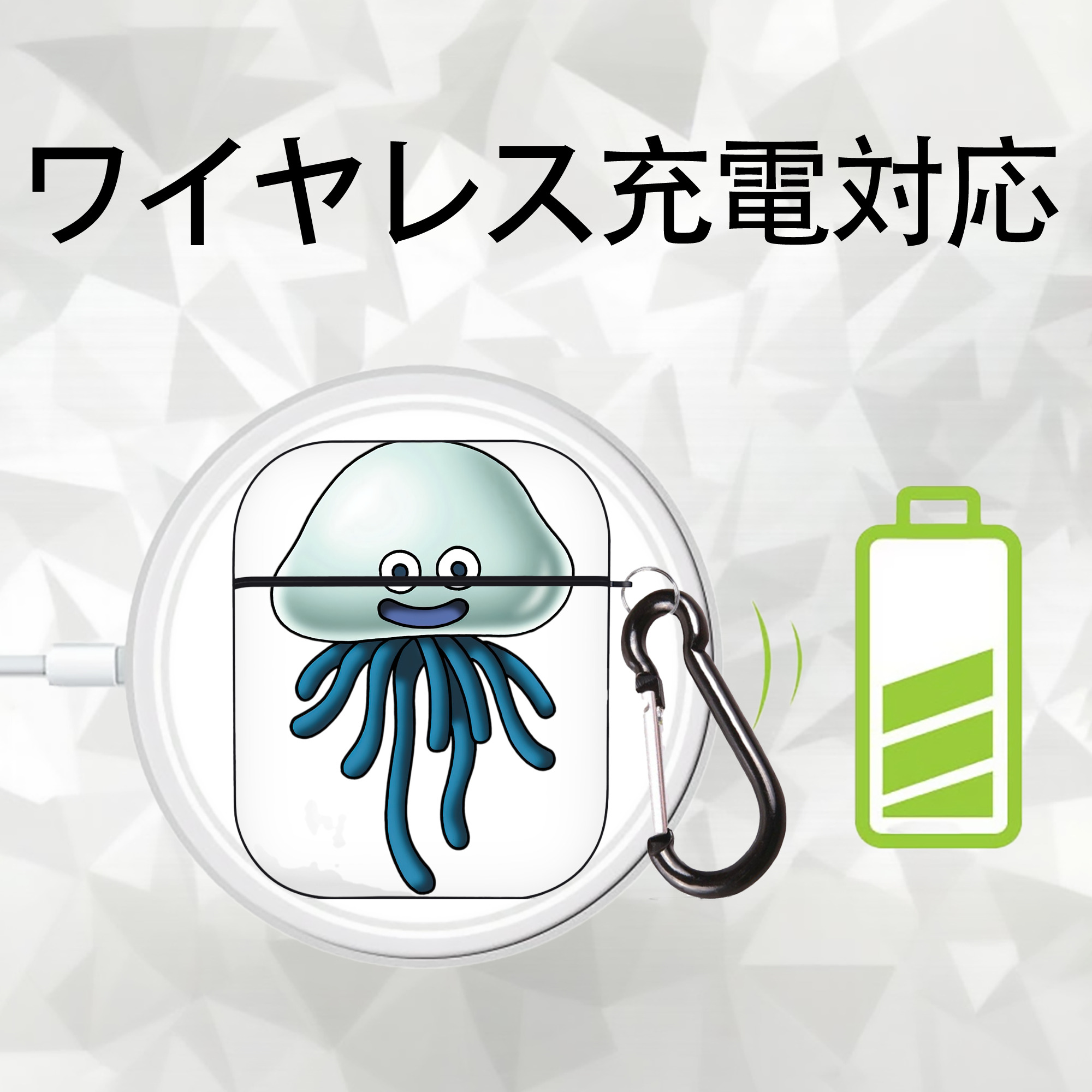 ドラゴンクエスト Doragon Kuesuto Dragon Quest AirPods 第2世代保護ケース ハードシェル ブラック 耐衝撃・防指紋・カラビナ付き