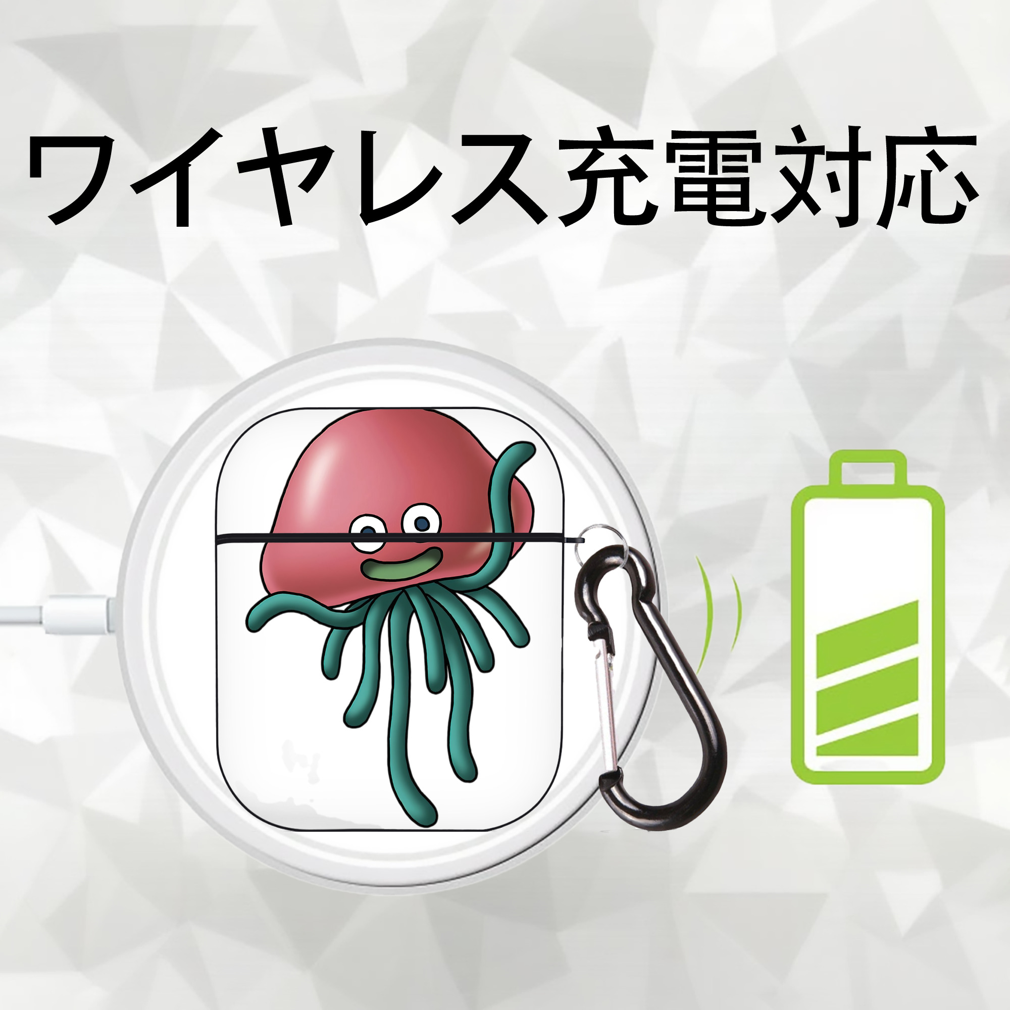 ドラゴンクエスト Doragon Kuesuto Dragon Quest AirPods 第2世代保護ケース ハードシェル ブラック 耐衝撃・防指紋・カラビナ付き