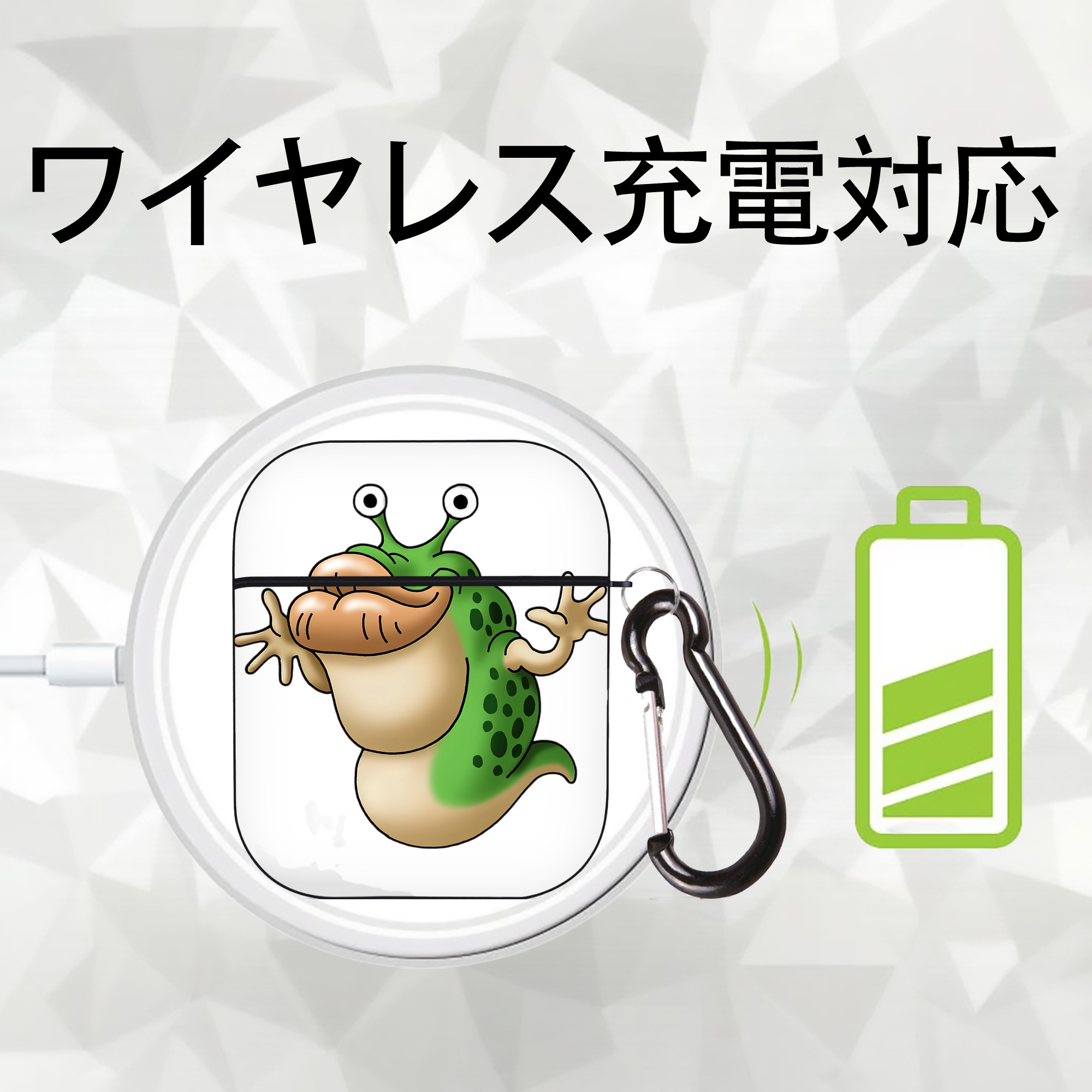 ドラゴンクエスト Doragon Kuesuto Dragon Quest AirPods 第2世代保護ケース ハードシェル ブラック 耐衝撃・防指紋・カラビナ付き