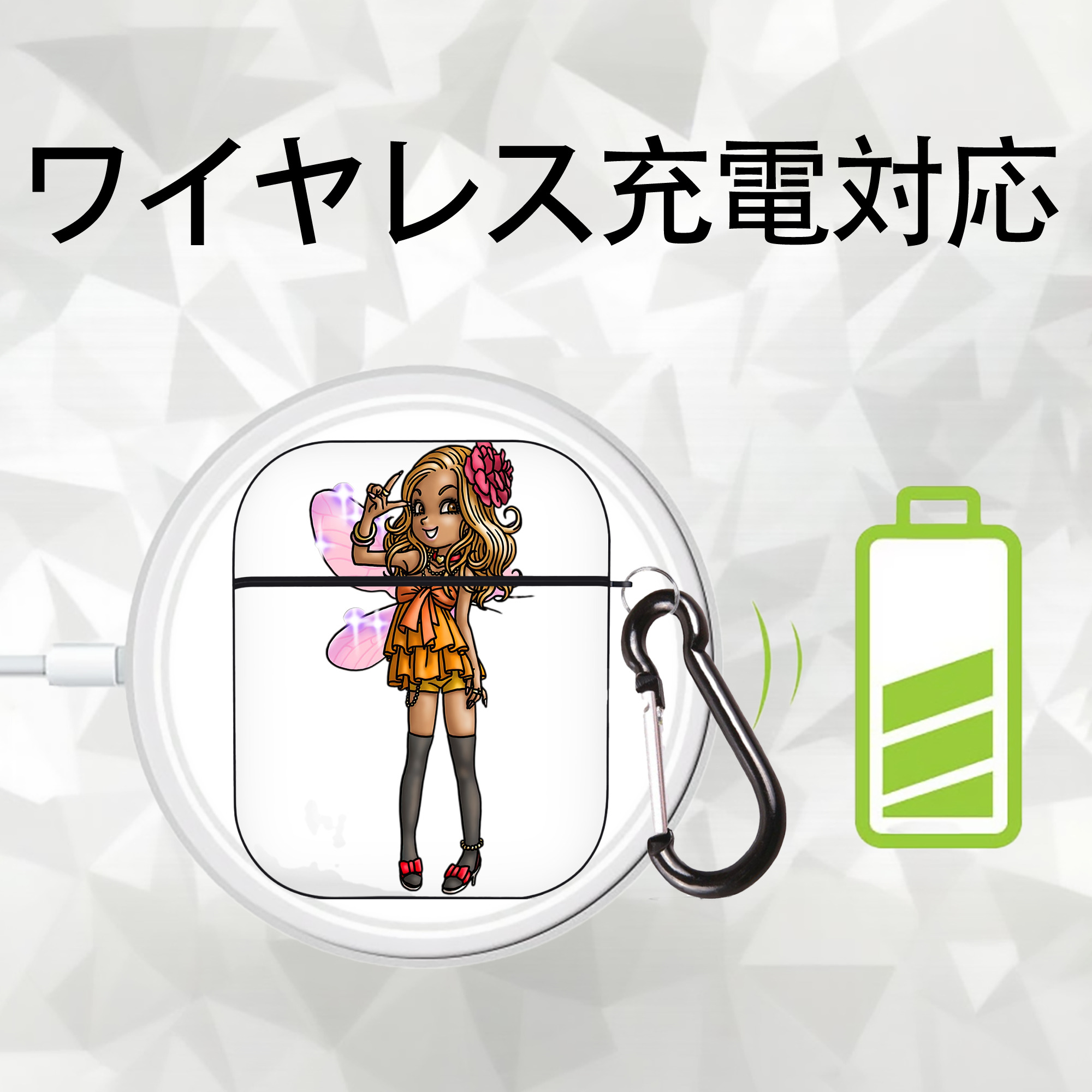 ドラゴンクエスト Doragon Kuesuto Dragon Quest AirPods 第2世代保護ケース ハードシェル ブラック 耐衝撃・防指紋・カラビナ付き