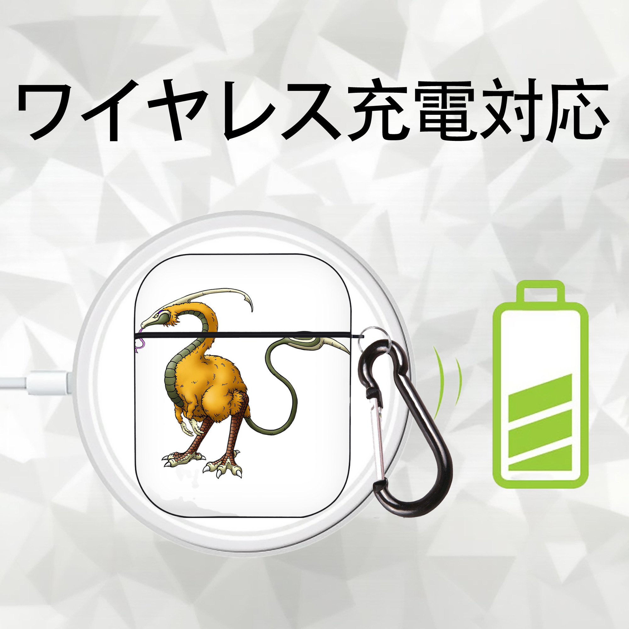 ドラゴンクエスト Doragon Kuesuto Dragon Quest AirPods 第2世代保護ケース ハードシェル ブラック 耐衝撃・防指紋・カラビナ付き
