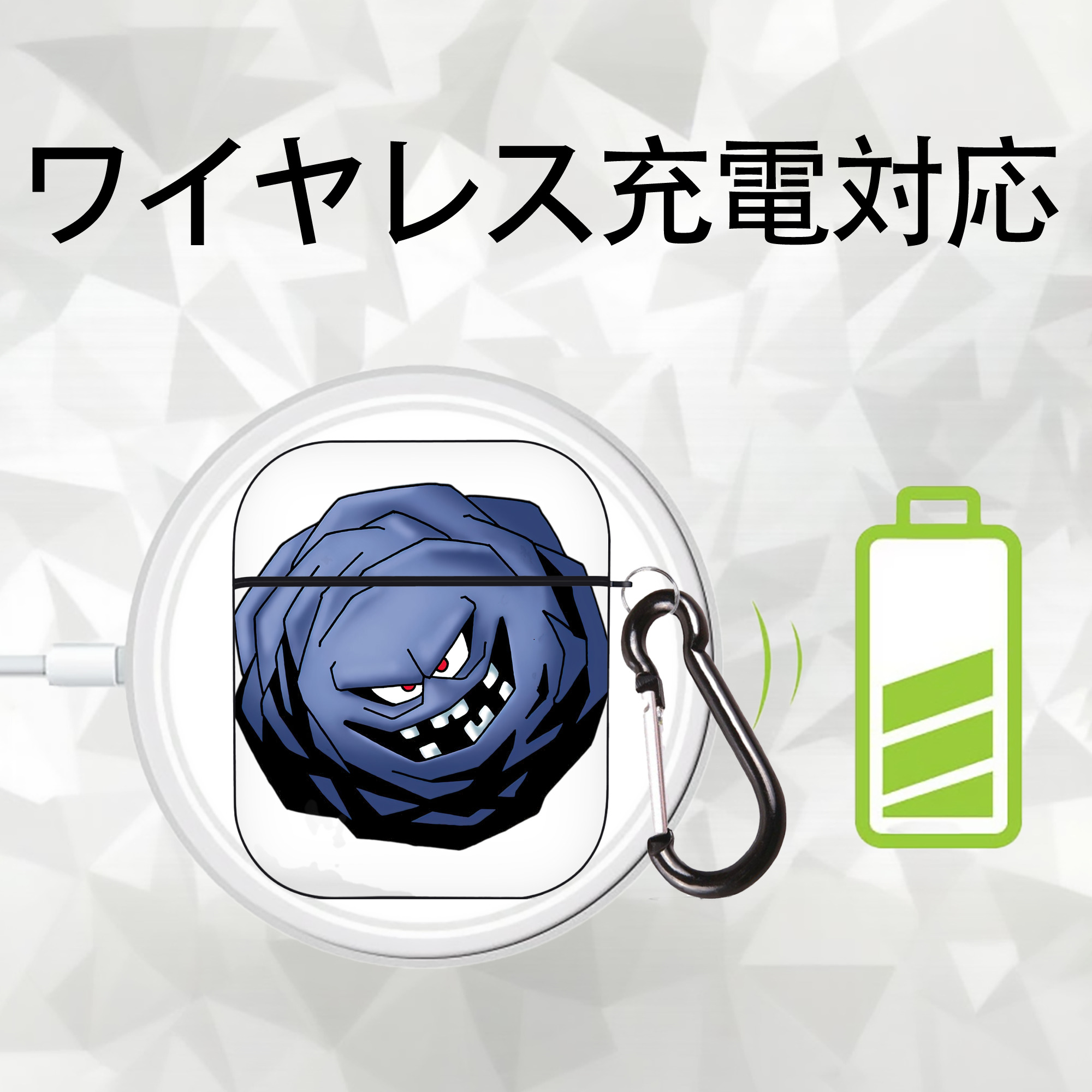 ドラゴンクエスト Doragon Kuesuto Dragon Quest AirPods 第2世代保護ケース ハードシェル ブラック 耐衝撃・防指紋・カラビナ付き
