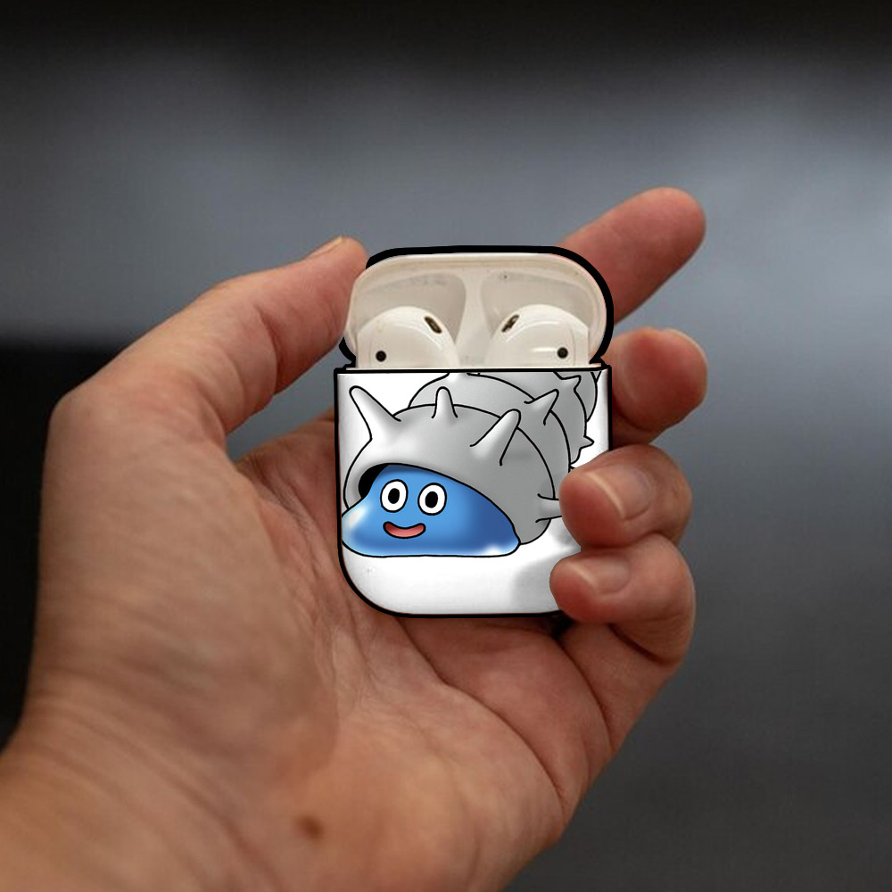 ドラゴンクエスト Doragon Kuesuto Dragon Quest AirPods 第2世代保護ケース ハードシェル ブラック 耐衝撃・防指紋・カラビナ付き