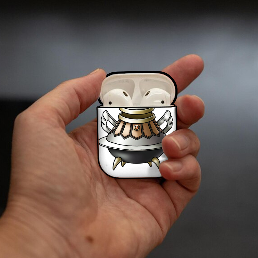 ドラゴンクエスト Doragon Kuesuto Dragon Quest AirPods 第2世代保護ケース ハードシェル ブラック 耐衝撃・防指紋・カラビナ付き