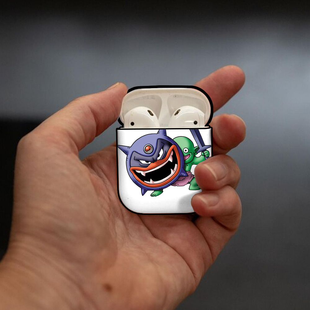 ドラゴンクエスト Doragon Kuesuto Dragon Quest AirPods 第2世代保護ケース ハードシェル ブラック 耐衝撃・防指紋・カラビナ付き