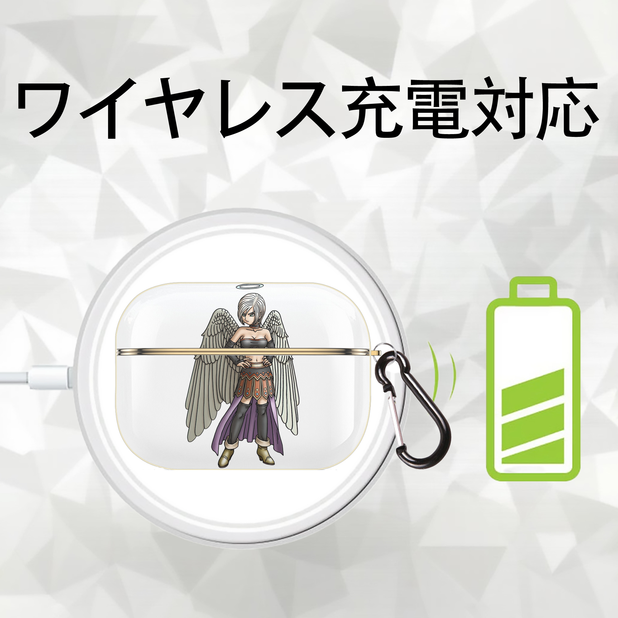 ドラゴンクエスト Doragon Kuesuto Dragon Quest 【AirPods Pro用】ハードシェル保護ケース｜耐衝撃・防指紋・カラビナ付き商品仕様
