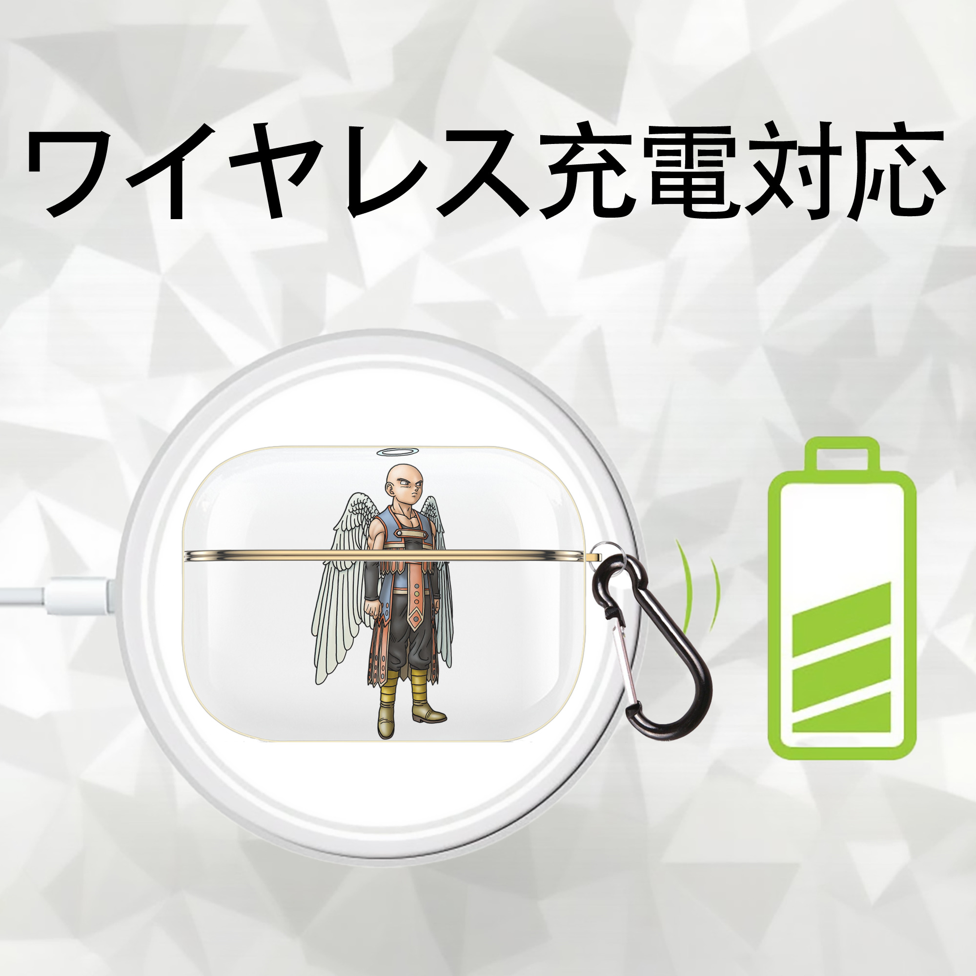 ドラゴンクエスト Doragon Kuesuto Dragon Quest 【AirPods Pro用】ハードシェル保護ケース｜耐衝撃・防指紋・カラビナ付き商品仕様