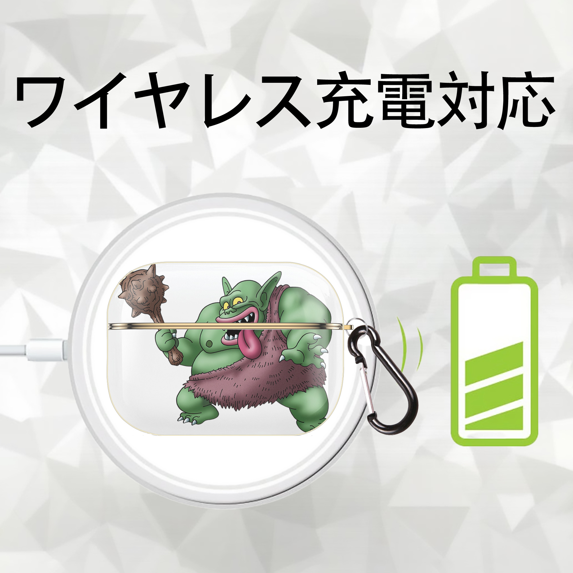ドラゴンクエスト Doragon Kuesuto Dragon Quest 【AirPods Pro用】ハードシェル保護ケース｜耐衝撃・防指紋・カラビナ付き商品仕様