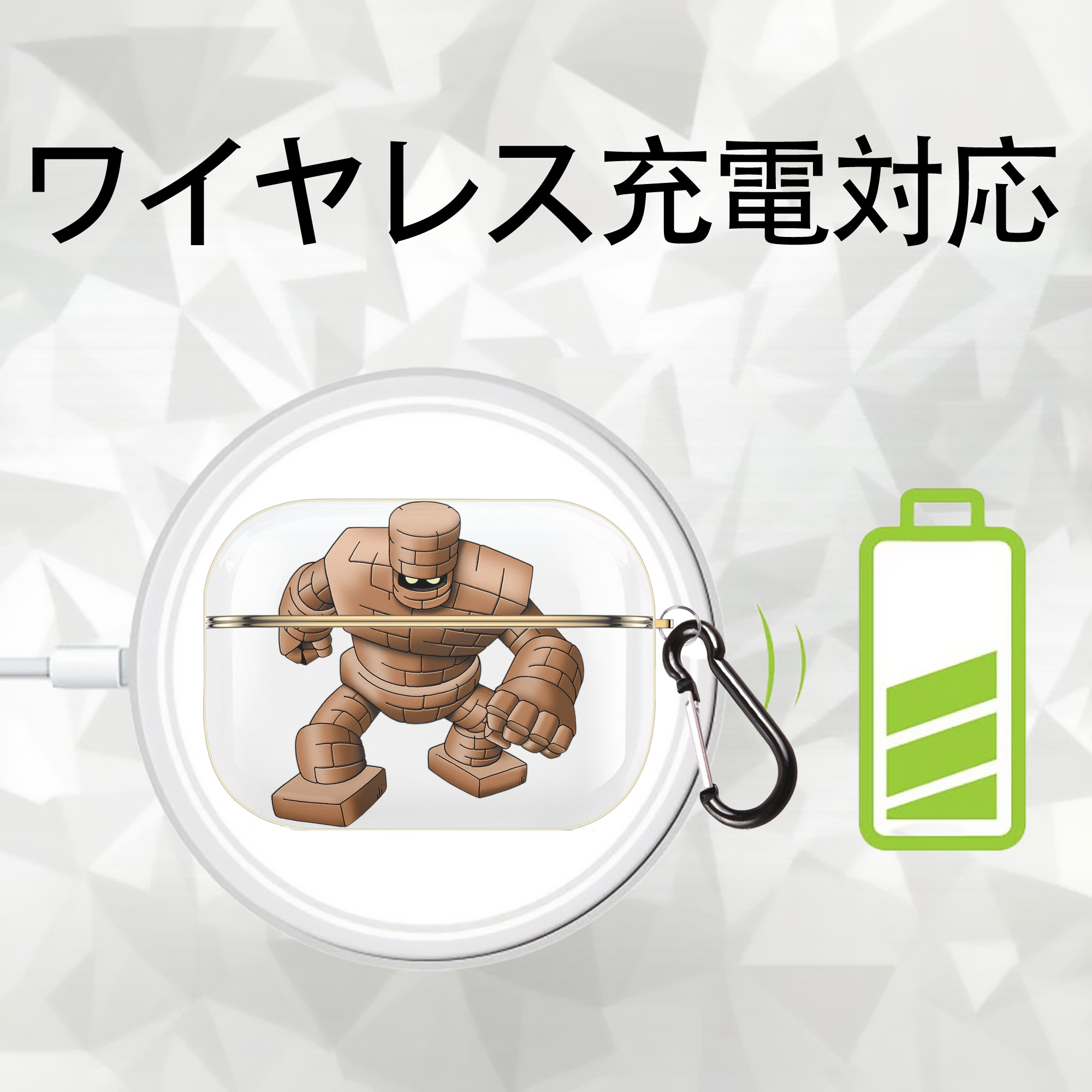 ドラゴンクエスト Doragon Kuesuto Dragon Quest 【AirPods Pro用】ハードシェル保護ケース｜耐衝撃・防指紋・カラビナ付き商品仕様