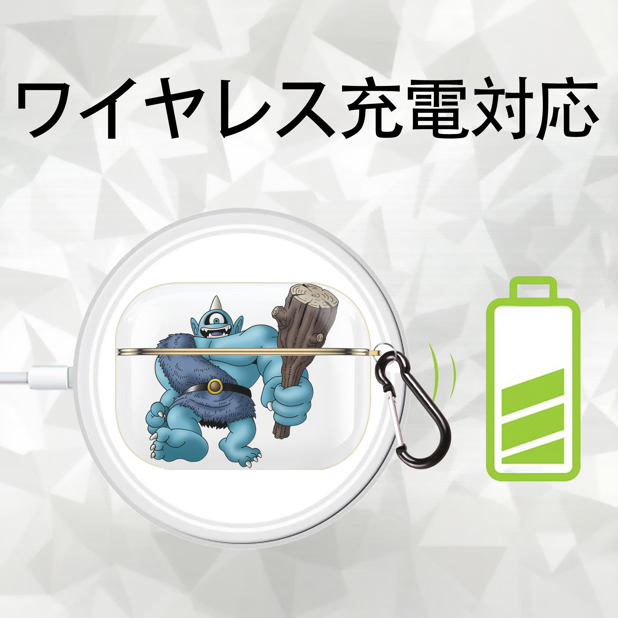 ドラゴンクエスト Doragon Kuesuto Dragon Quest 【AirPods Pro用】ハードシェル保護ケース｜耐衝撃・防指紋・カラビナ付き商品仕様