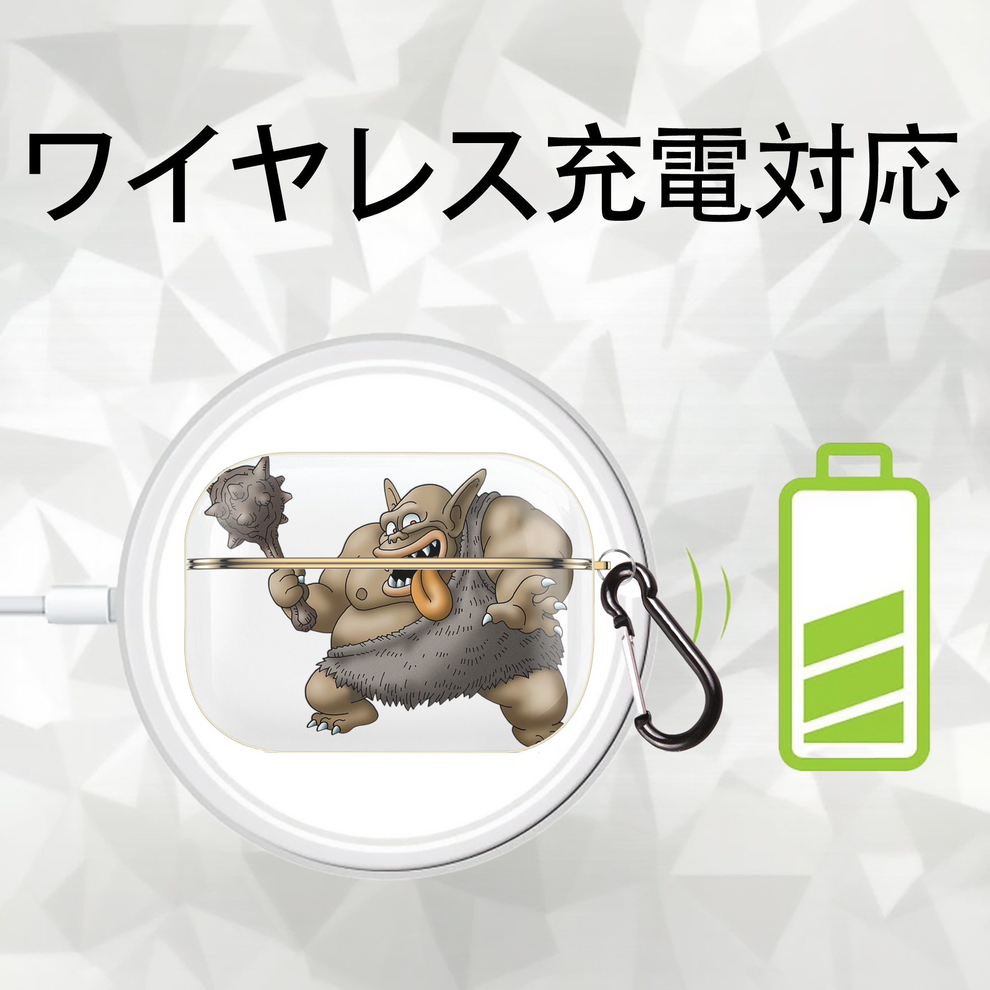 ドラゴンクエスト Doragon Kuesuto Dragon Quest 【AirPods Pro用】ハードシェル保護ケース｜耐衝撃・防指紋・カラビナ付き商品仕様