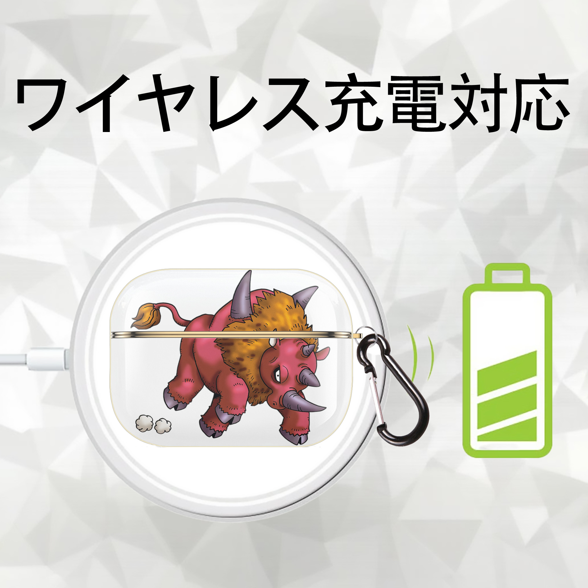 ドラゴンクエスト Doragon Kuesuto Dragon Quest 【AirPods Pro用】ハードシェル保護ケース｜耐衝撃・防指紋・カラビナ付き商品仕様