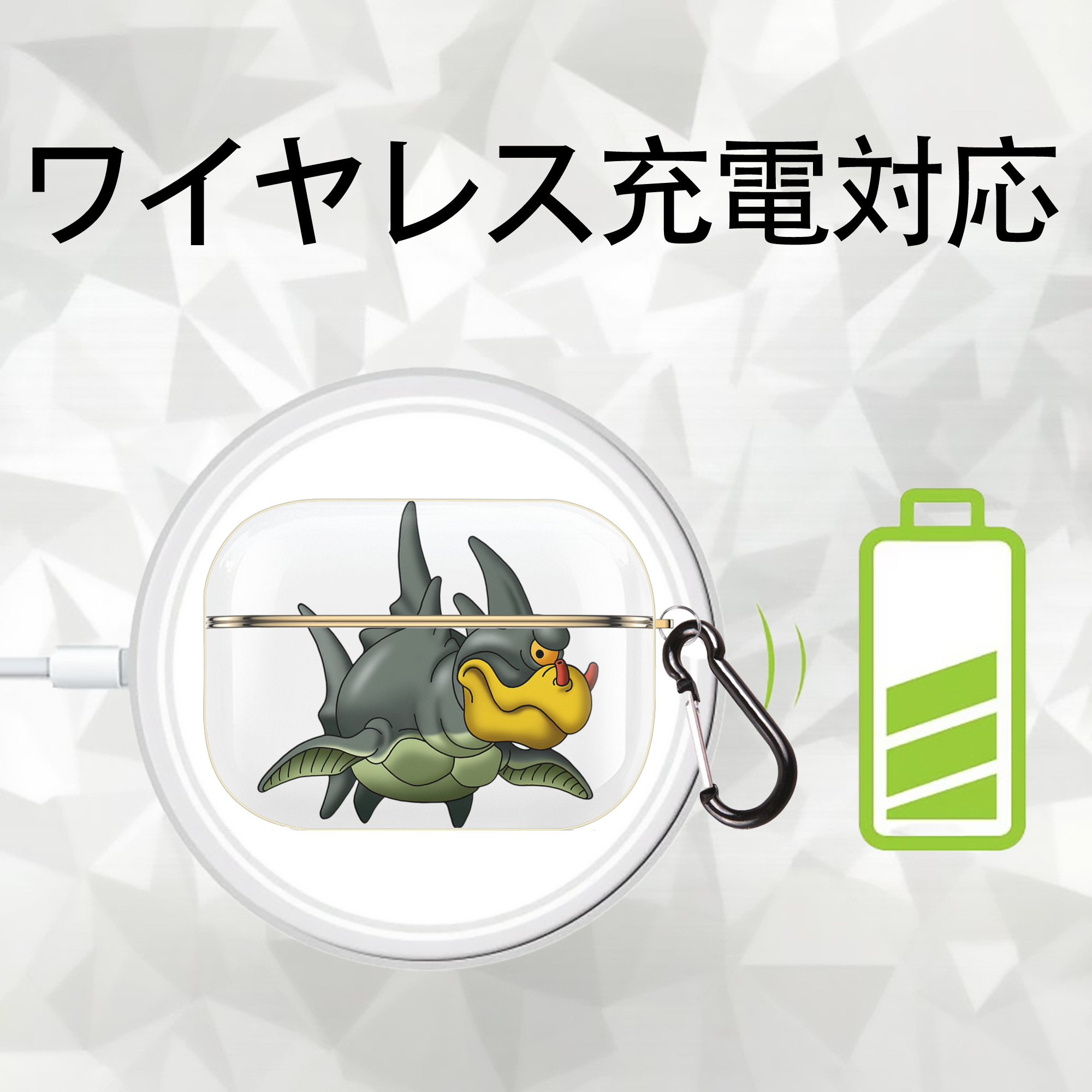 ドラゴンクエスト Doragon Kuesuto Dragon Quest 【AirPods Pro用】ハードシェル保護ケース｜耐衝撃・防指紋・カラビナ付き商品仕様