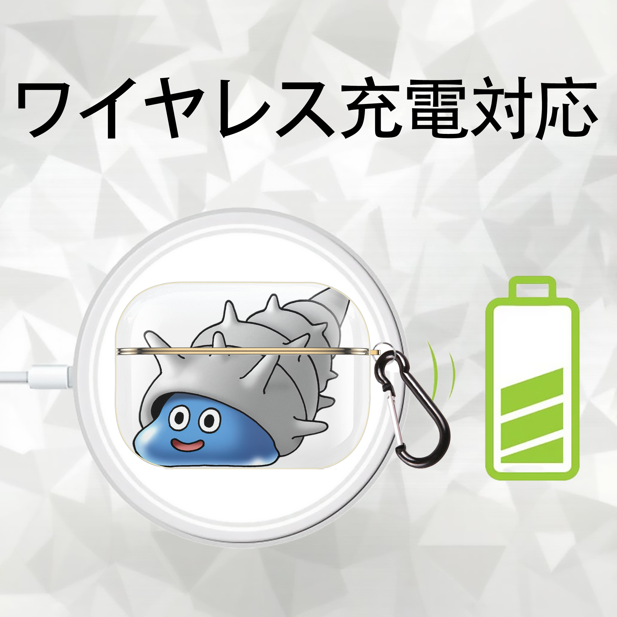 ドラゴンクエスト Doragon Kuesuto Dragon Quest 【AirPods Pro用】ハードシェル保護ケース｜耐衝撃・防指紋・カラビナ付き商品仕様