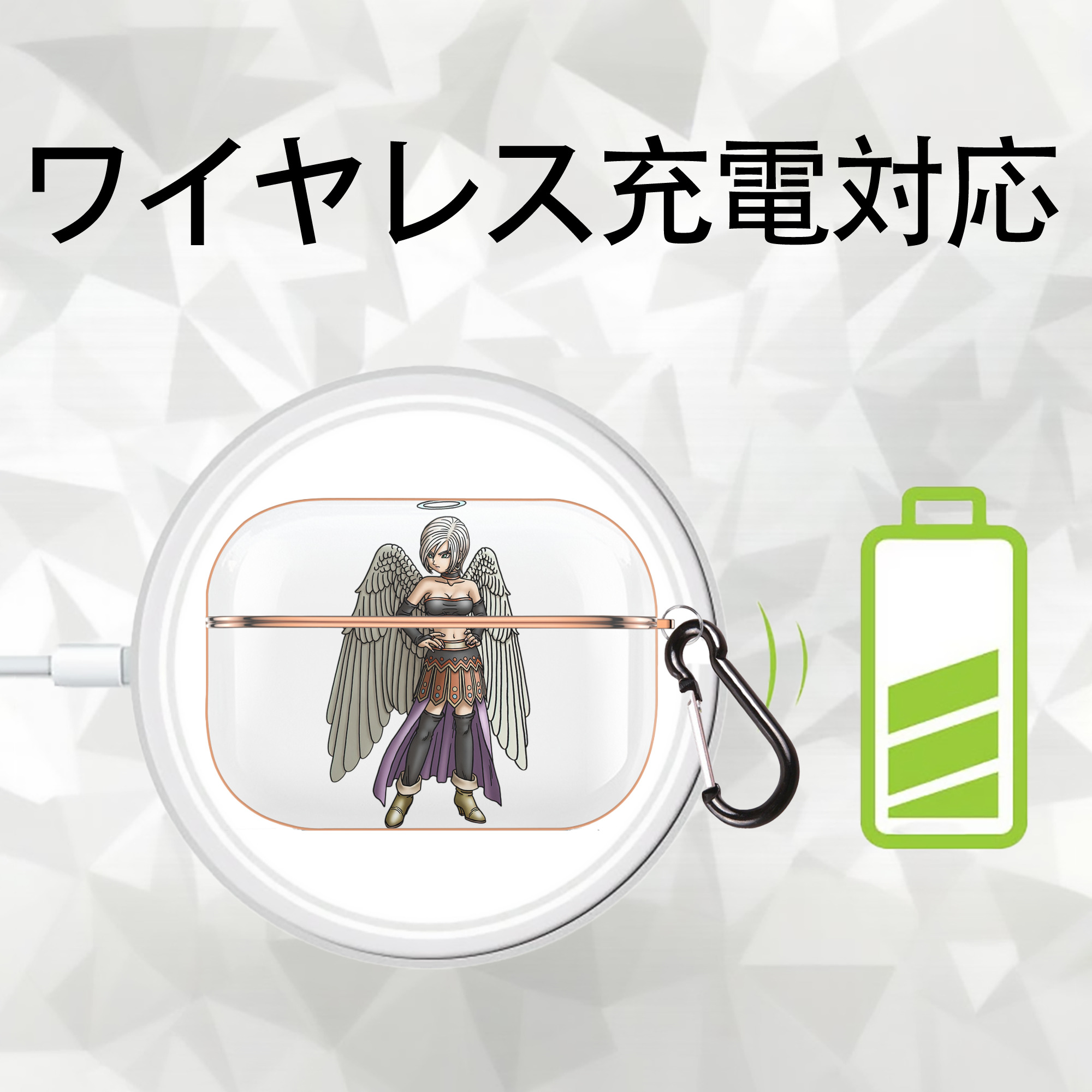 ドラゴンクエスト Doragon Kuesuto Dragon Quest 【AirPods Pro用】ハードシェル保護ケース｜耐衝撃・防指紋・カラビナ付き商品仕様