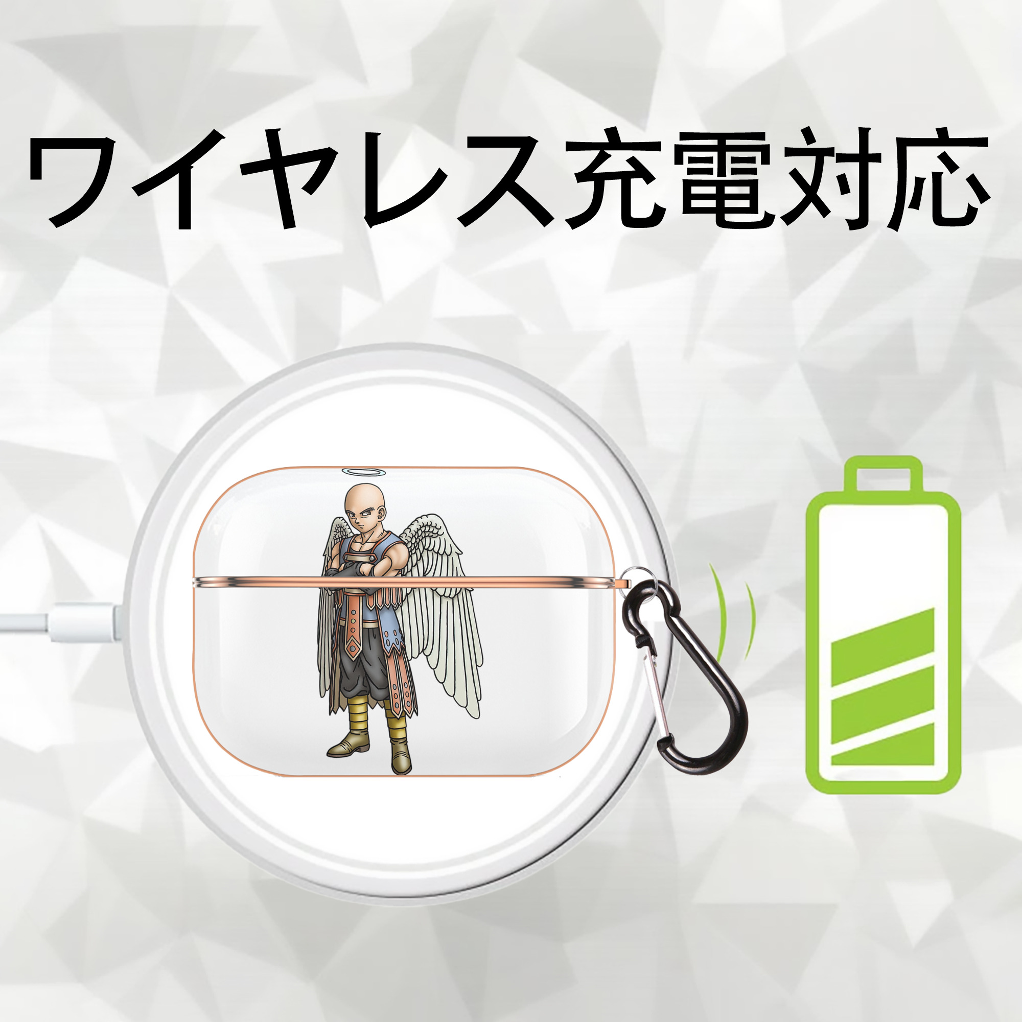 ドラゴンクエスト Doragon Kuesuto Dragon Quest 【AirPods Pro用】ハードシェル保護ケース｜耐衝撃・防指紋・カラビナ付き商品仕様