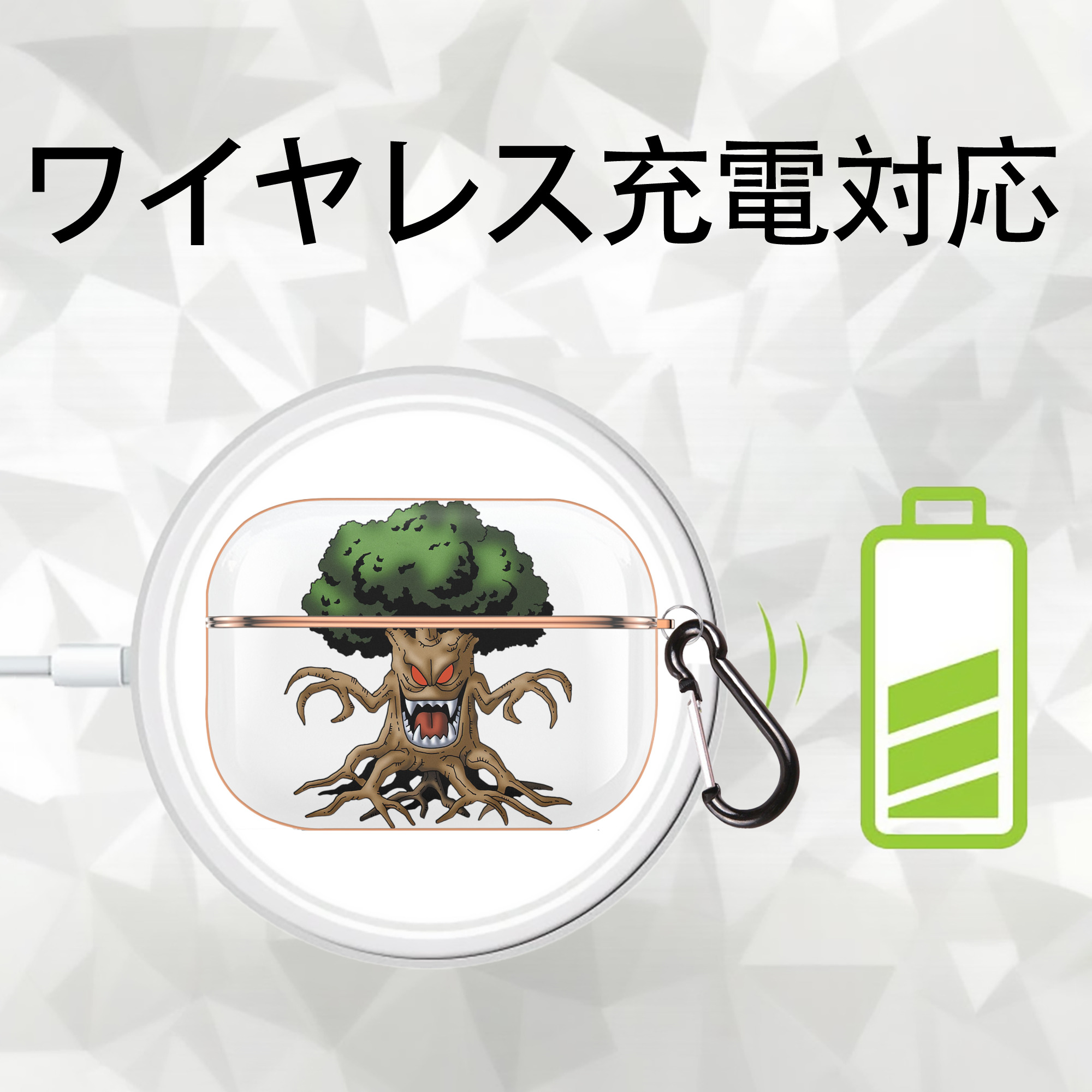 ドラゴンクエスト Doragon Kuesuto Dragon Quest 【AirPods Pro用】ハードシェル保護ケース｜耐衝撃・防指紋・カラビナ付き商品仕様