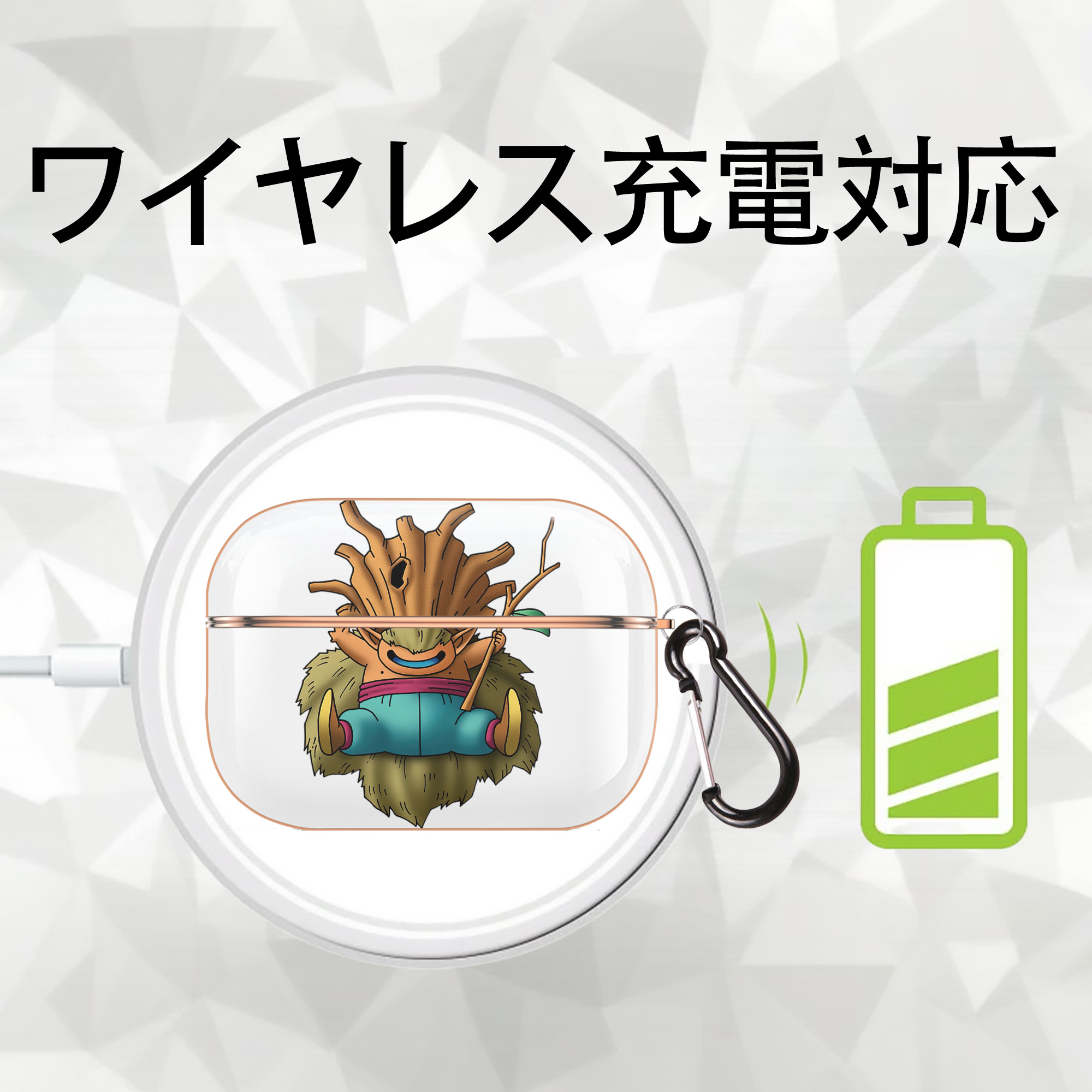 ドラゴンクエスト Doragon Kuesuto Dragon Quest 【AirPods Pro用】ハードシェル保護ケース｜耐衝撃・防指紋・カラビナ付き商品仕様