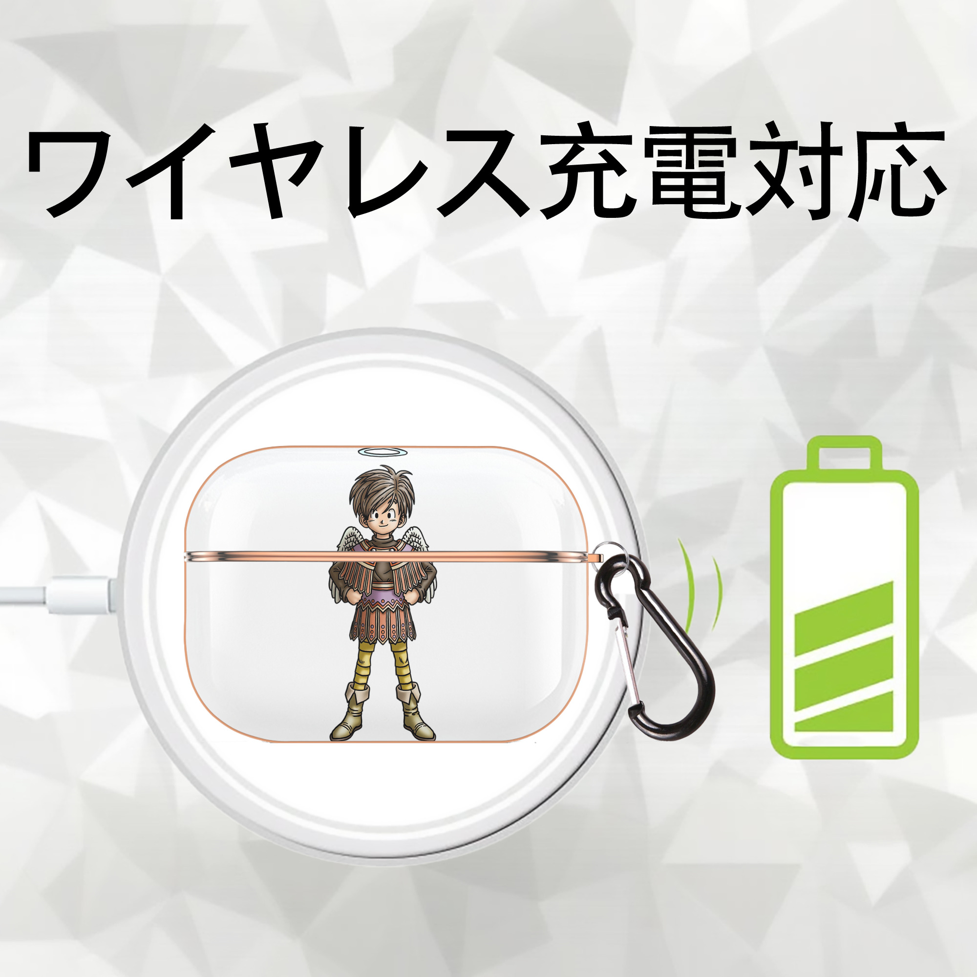 ドラゴンクエスト Doragon Kuesuto Dragon Quest 【AirPods Pro用】ハードシェル保護ケース｜耐衝撃・防指紋・カラビナ付き商品仕様