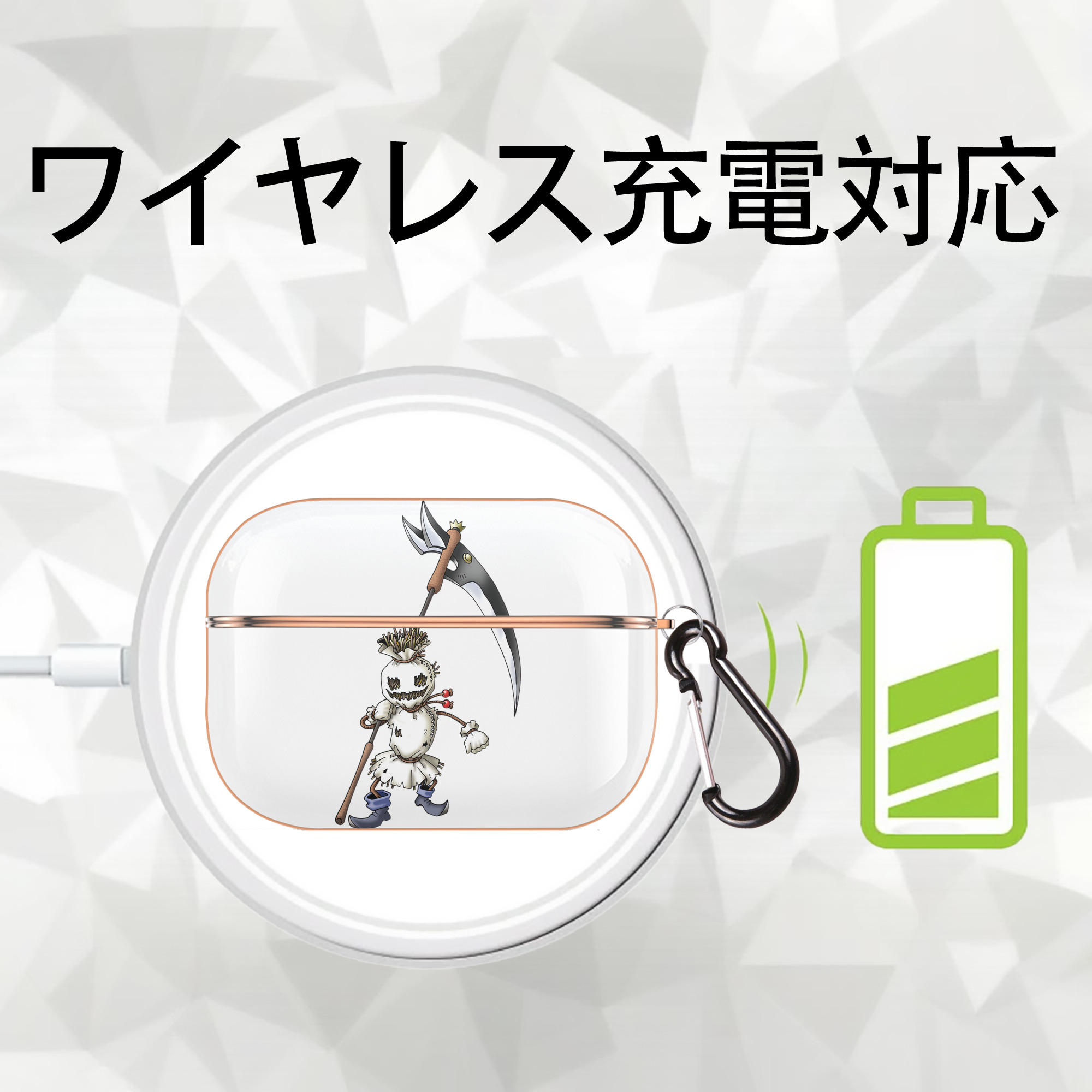 ドラゴンクエスト Doragon Kuesuto Dragon Quest 【AirPods Pro用】ハードシェル保護ケース｜耐衝撃・防指紋・カラビナ付き商品仕様