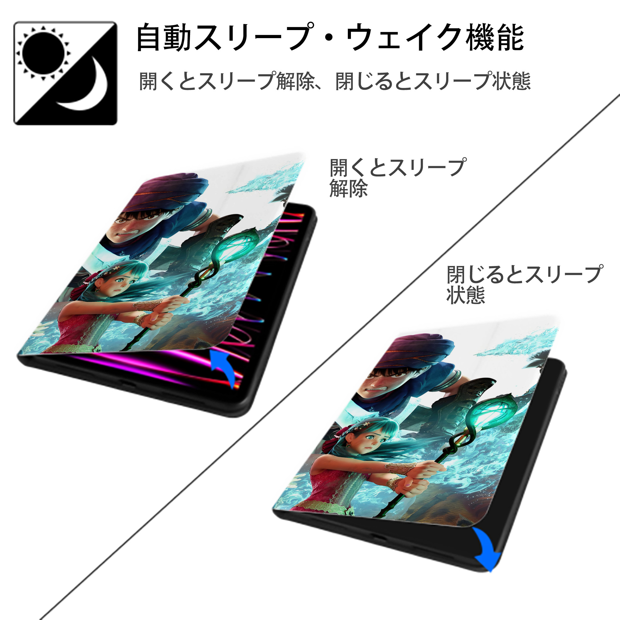 ドラゴンクエスト Doragon Kuesuto Dragon Quest IPad ケース ブック型 PUレザー TPU 耐衝撃 軽量 薄型 ペン収納なし 全面保護 IPad 各モデル対応