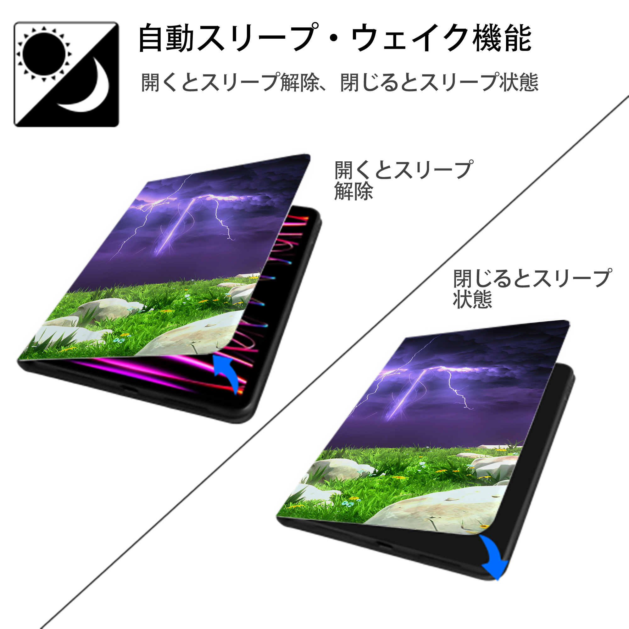 ドラゴンクエスト Doragon Kuesuto Dragon Quest IPadケース ペンホルダー付き ブックスタイルデザイン