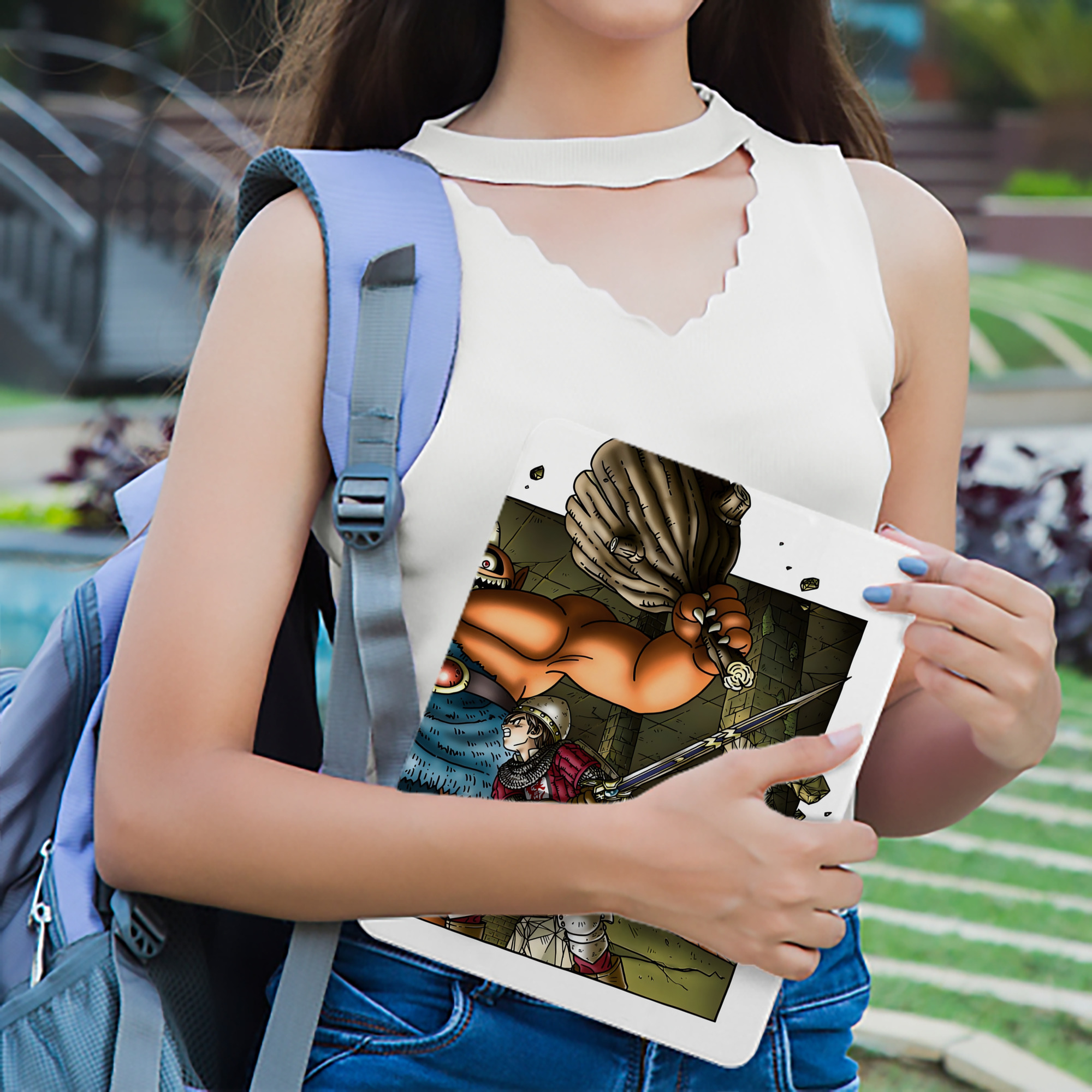 ドラゴンクエスト Doragon Kuesuto Dragon Quest IPadケース ペンホルダー付き ブックスタイルデザイン