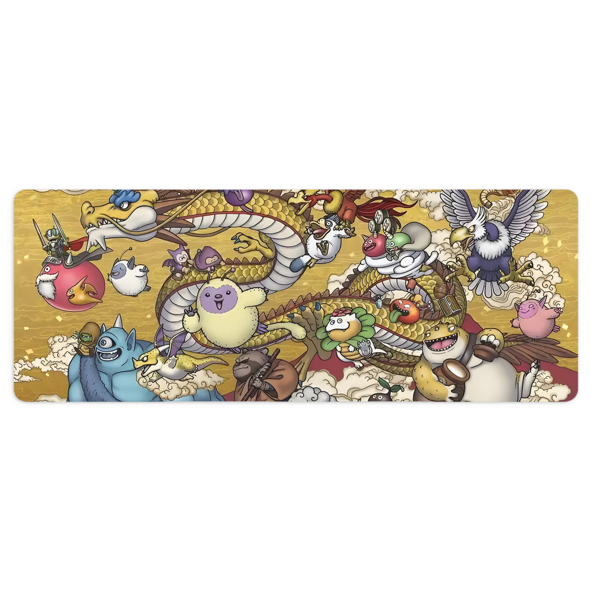 （画像用） ドラゴンクエスト Doragon Kuesuto Dragon Quest ステッチ加工 大判デスクマット／滑り止めマウスパッド