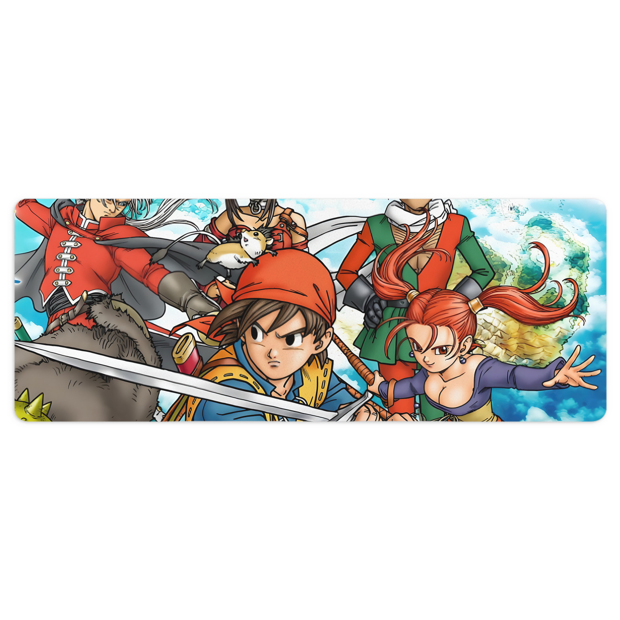 （画像用） ドラゴンクエスト Doragon Kuesuto Dragon Quest ステッチ加工 大判デスクマット／滑り止めマウスパッド